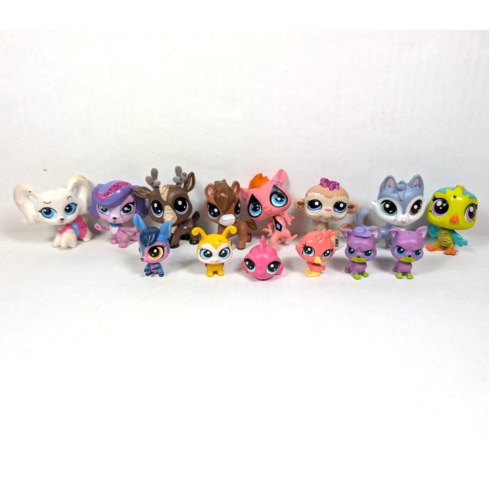 READ Littlest Pet Shop Figure Lot of 14 Dog Bird Fish Horse +